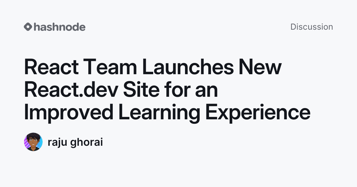 Discussion on "React Team Launches New React.dev Site for an Improved ...