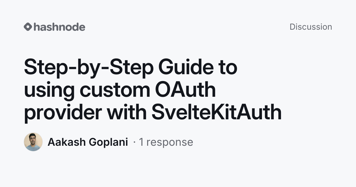 Discussion on "Step-by-Step Guide to using custom OAuth provider with ...
