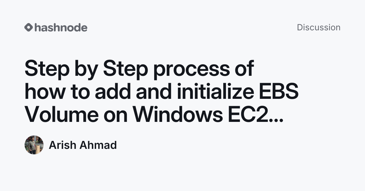 Discussion on "Step by Step process of how to add and initialize EBS ...
