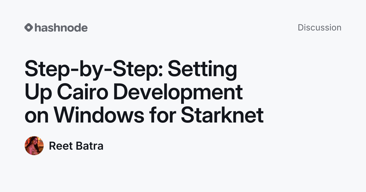 Discussion on "Step-by-Step: Setting Up Cairo Development on Windows ...