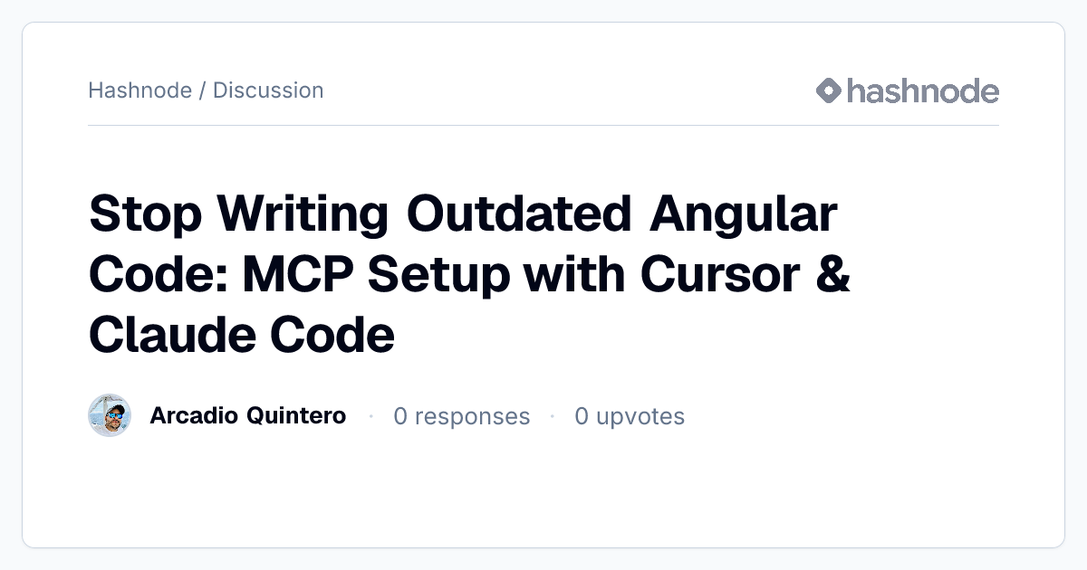Discussion on "Stop Writing Outdated Angular Code: MCP Setup with ...