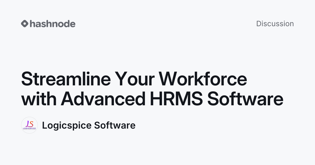 Discussion on "Streamline Your Workforce with Advanced HRMS Software ...
