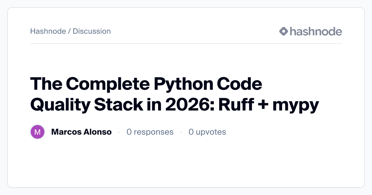 Discussion on "The Complete Python Code Quality Stack in 2026: Ruff ...