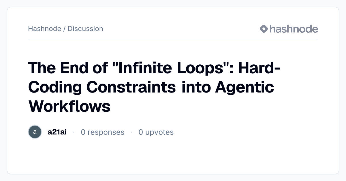 Discussion on "The End of "Infinite Loops": Hard-Coding Constraints ...