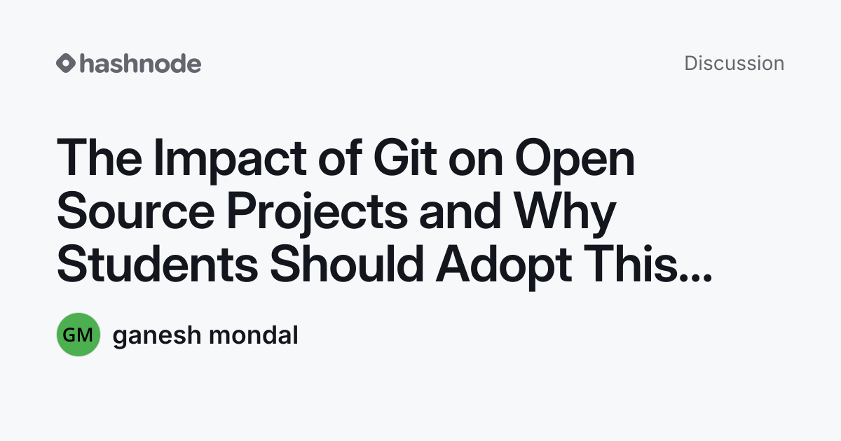 Discussion on "The Impact of Git on Open Source Projects and Why ...