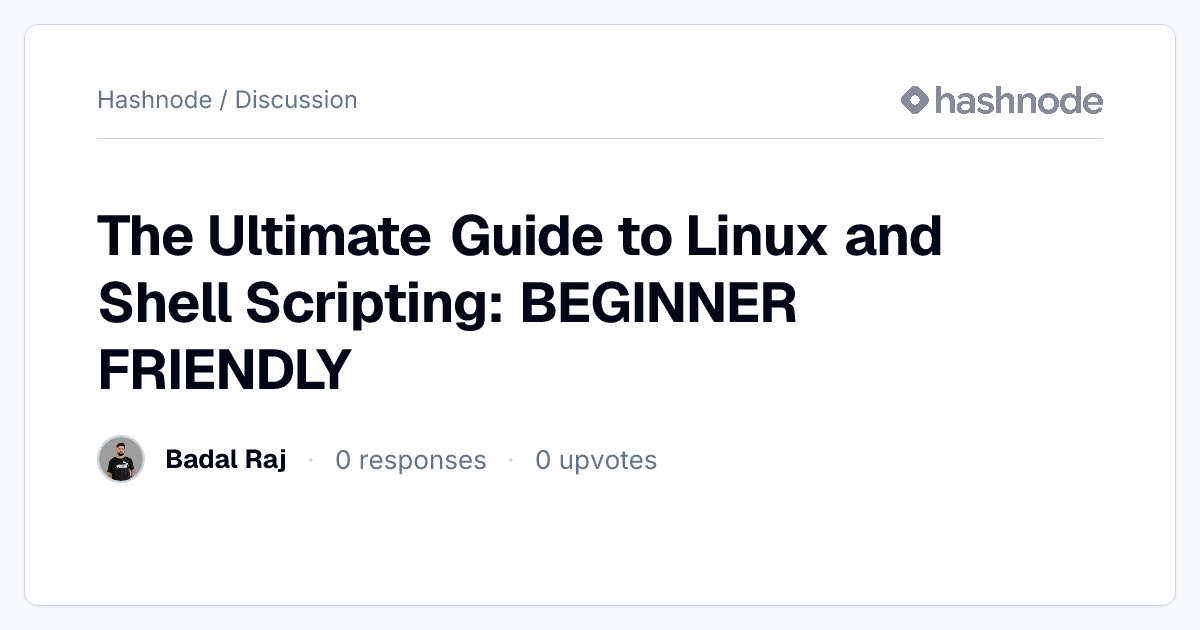 Discussion on "The Ultimate Guide to Linux and Shell Scripting ...