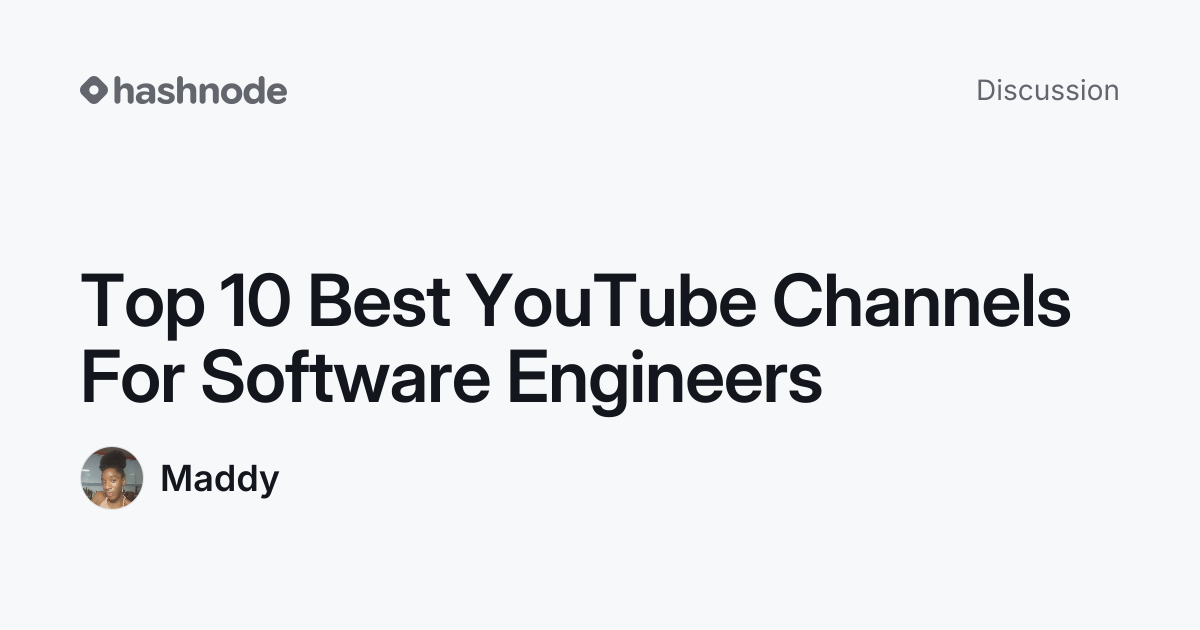 Discussion on "Top 10 Best YouTube Channels For Software Engineers ...