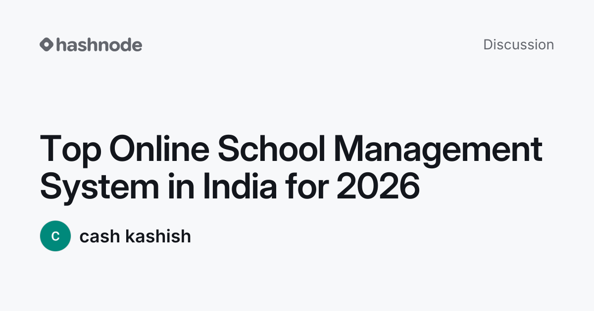 Discussion on "Top Online School Management System in India for 2026 ...