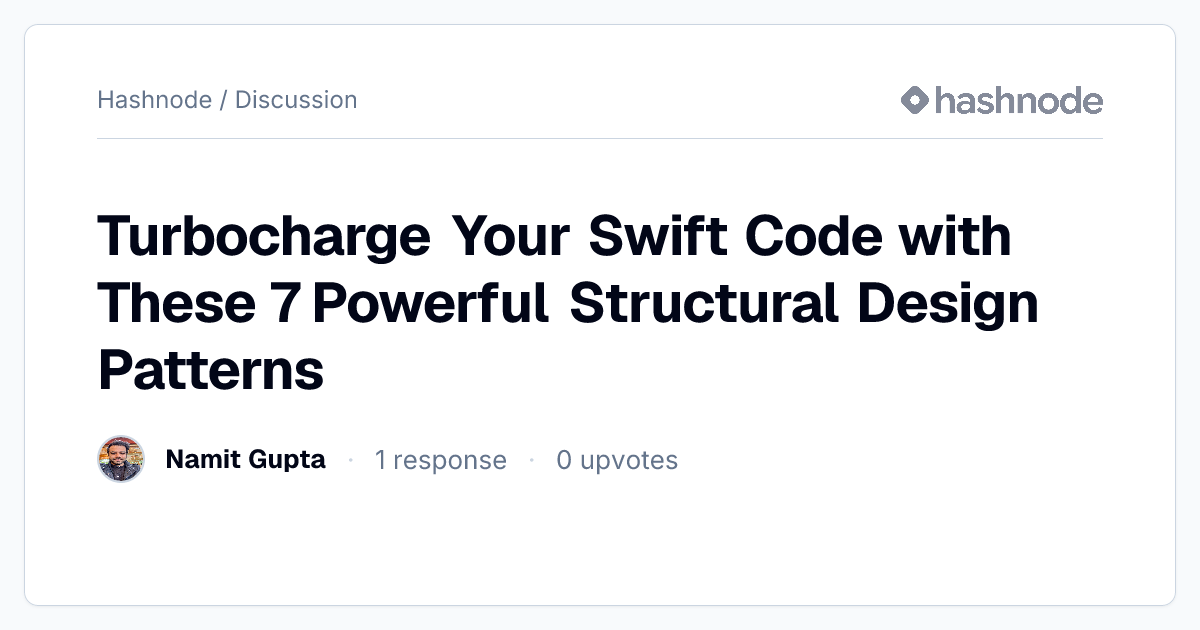 Discussion on "Turbocharge Your Swift Code with These 7 Powerful ...