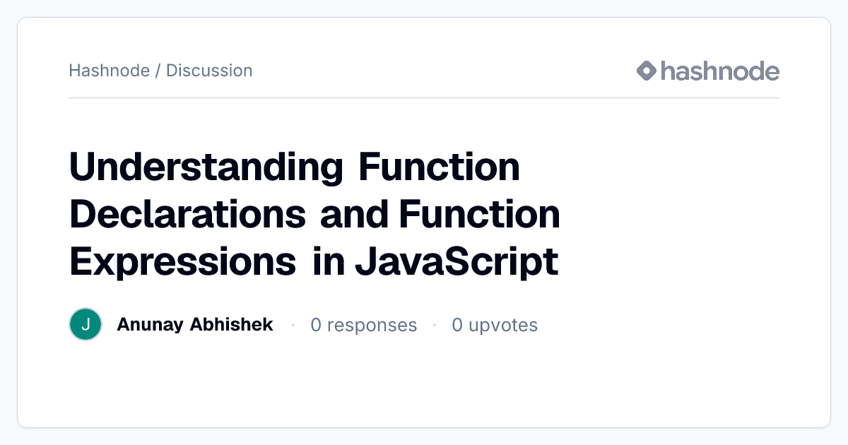 Discussion on "Understanding Function Declarations and Function ...