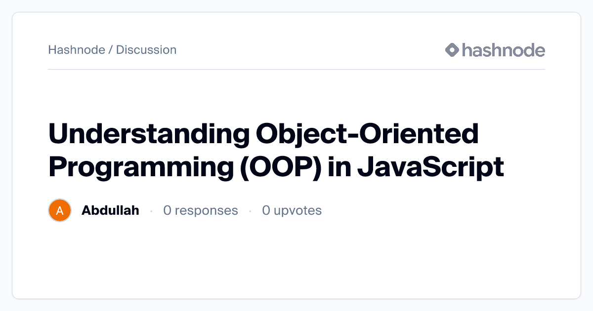 Discussion on "Understanding Object-Oriented Programming (OOP) in ...