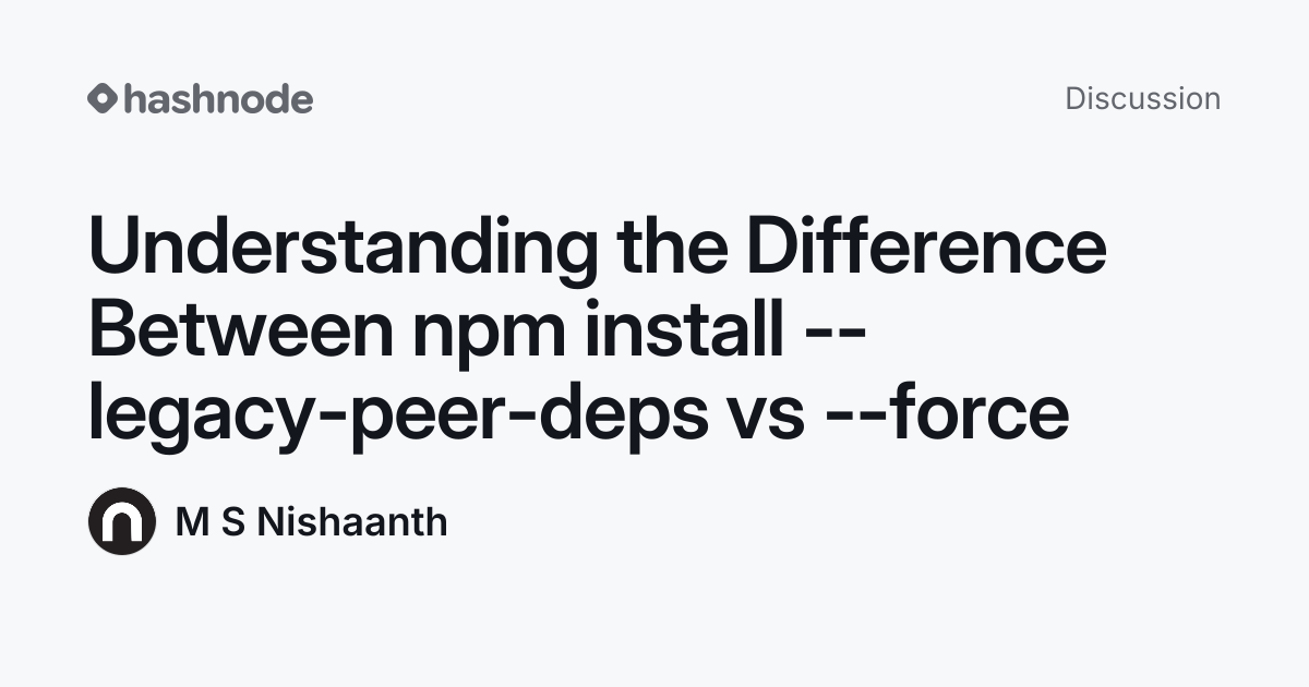 Discussion on "Understanding the Difference Between npm install ...