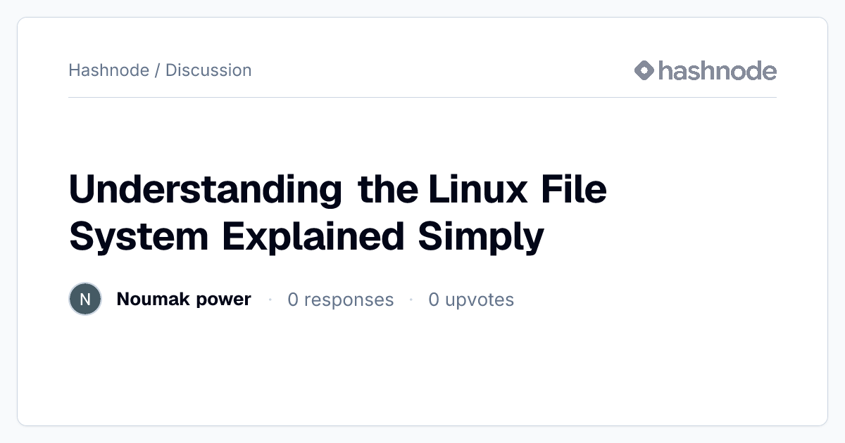 Discussion on "Understanding the Linux File System Explained Simply ...