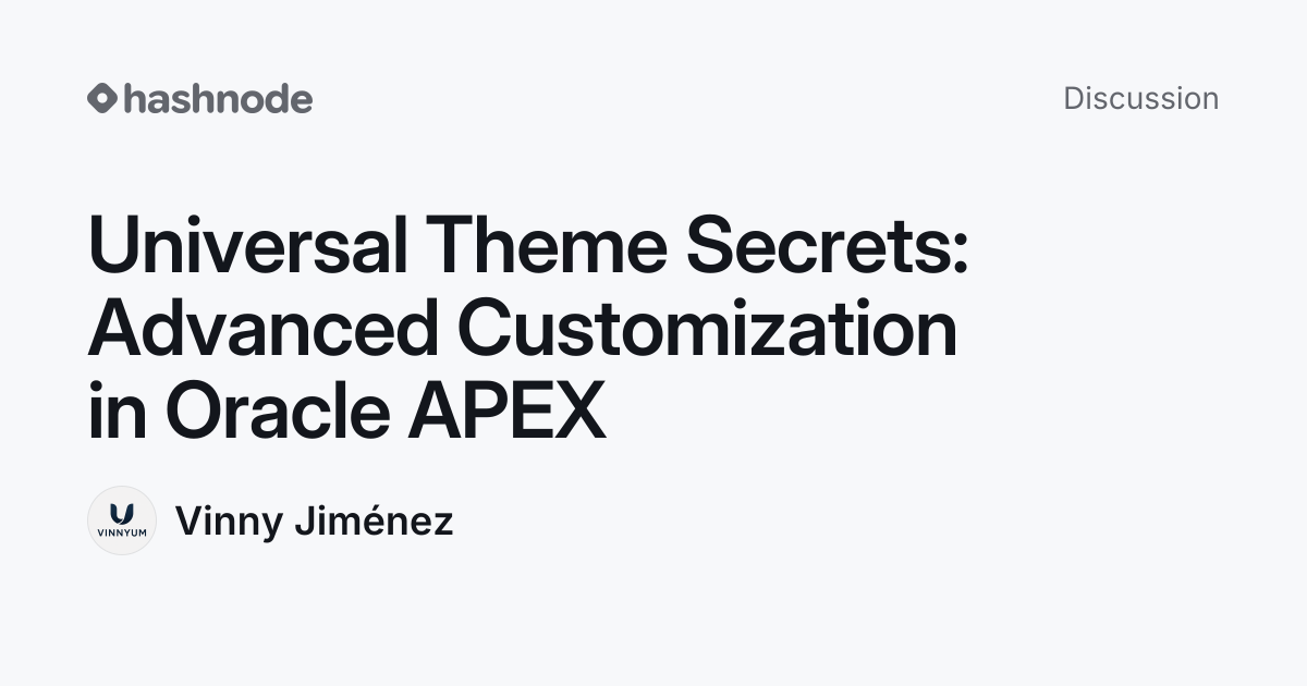 Discussion on "Universal Theme Secrets: Advanced Customization in ...