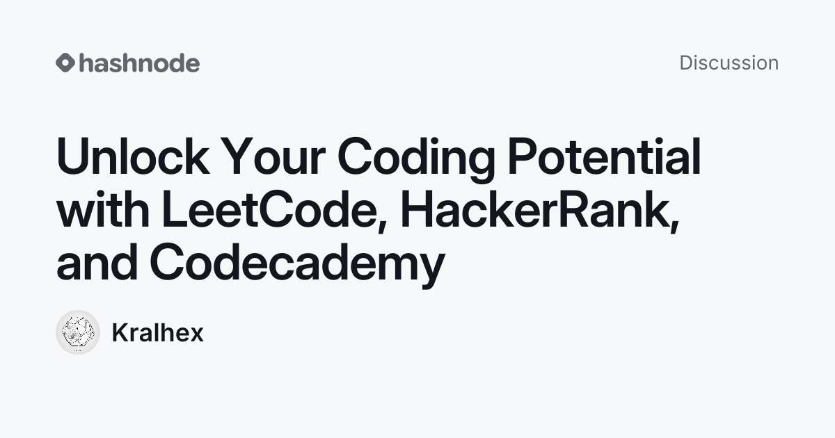 Discussion on "Unlock Your Coding Potential with LeetCode, HackerRank ...