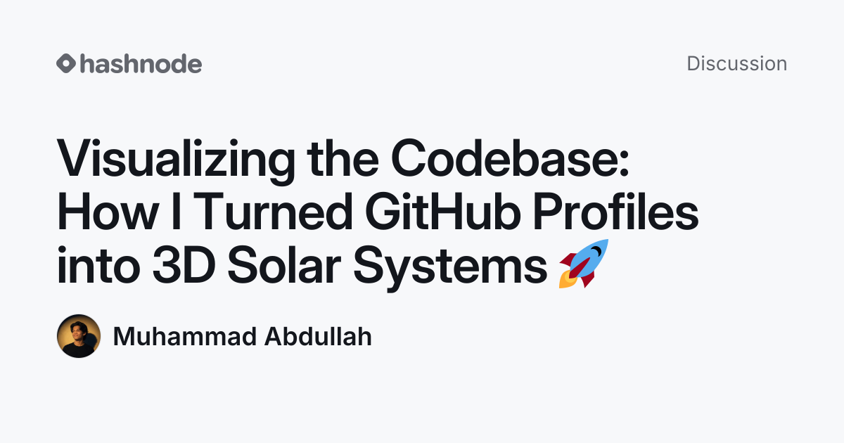 Discussion on "Visualizing the Codebase: How I Turned GitHub Profiles ...