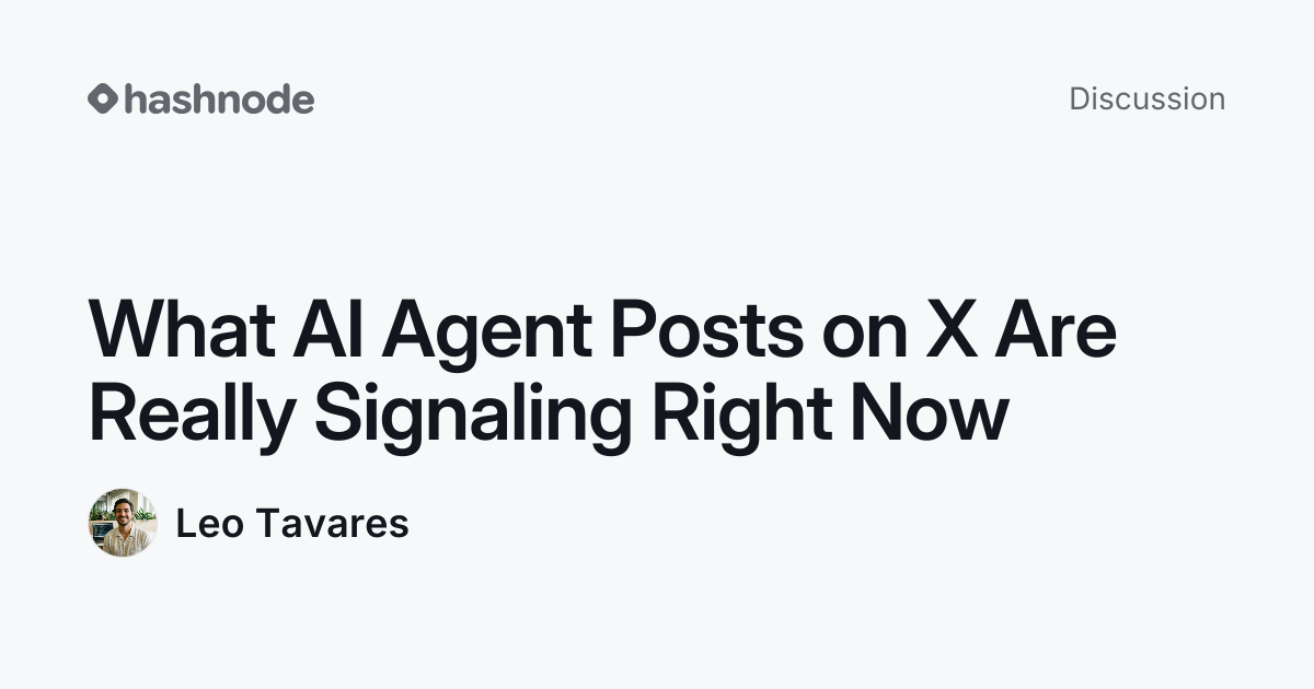 Discussion on "What AI Agent Posts on X Are Really Signaling Right Now ...