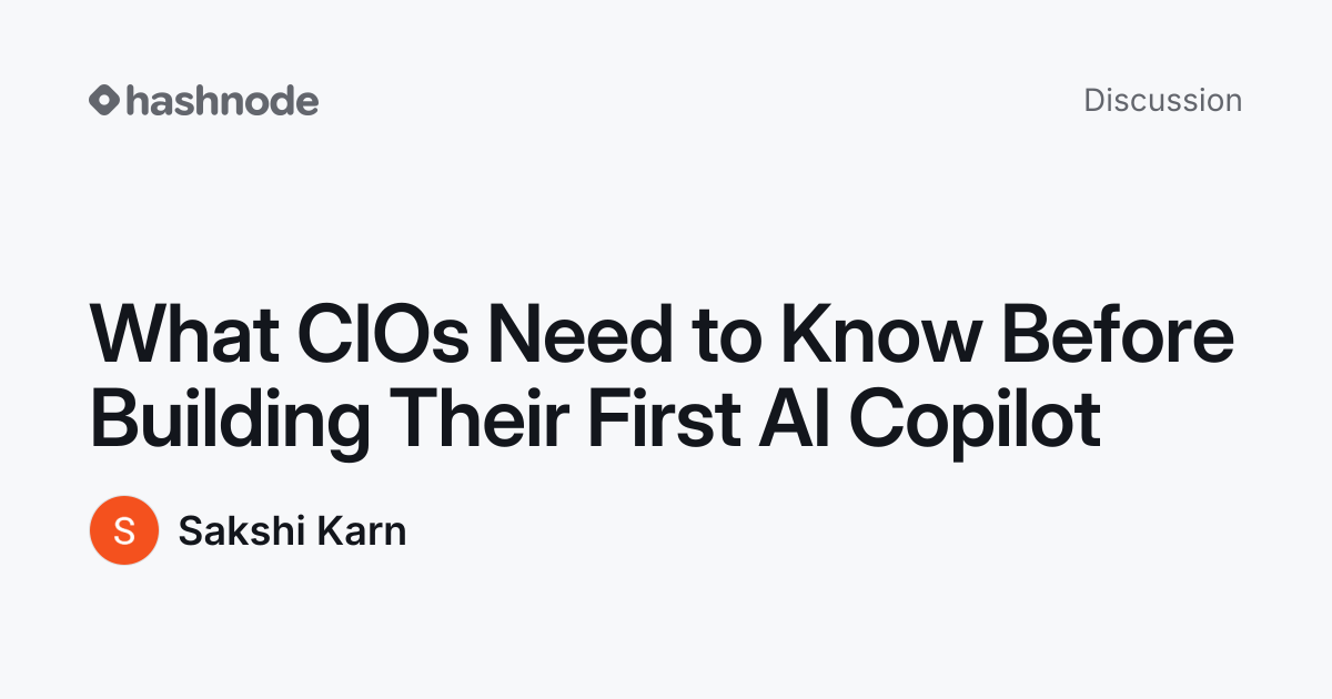 Discussion on "What CIOs Need to Know Before Building Their First AI ...