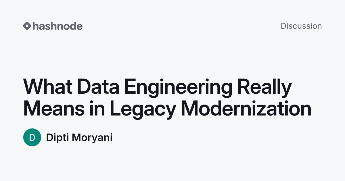 Discussion on "What Data Engineering Really Means in Legacy ...