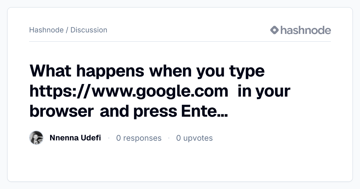 Discussion on "What happens when you type https://www.google.com in ...