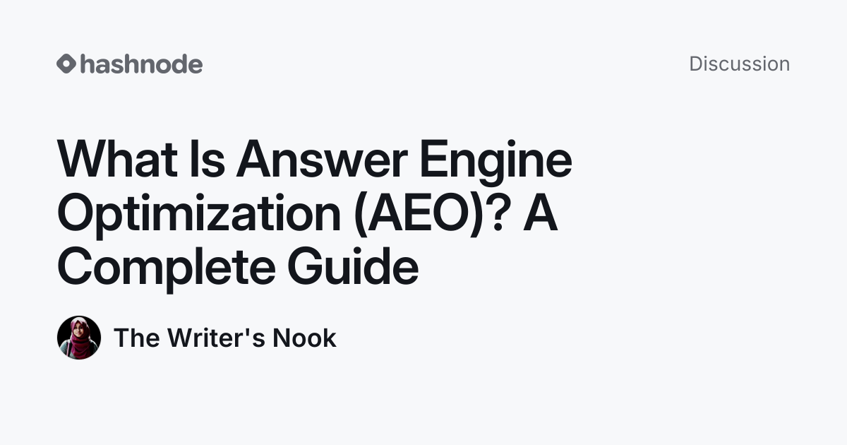 Discussion on "What Is Answer Engine Optimization (AEO)? A Complete ...