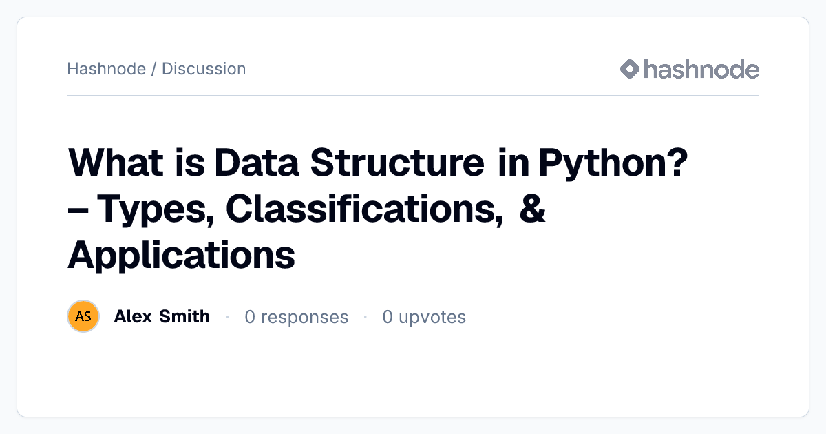 Discussion on "What is Data Structure in Python? – Types ...