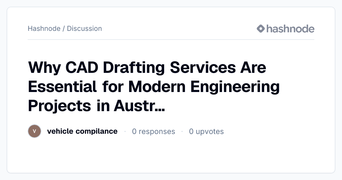 Discussion on "Why CAD Drafting Services Are Essential for Modern ...