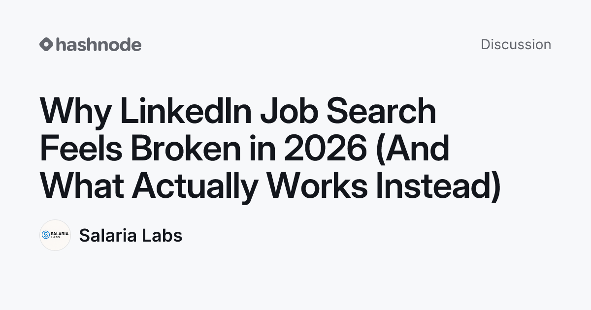Discussion on "Why LinkedIn Job Search Feels Broken in 2026 (And What ...