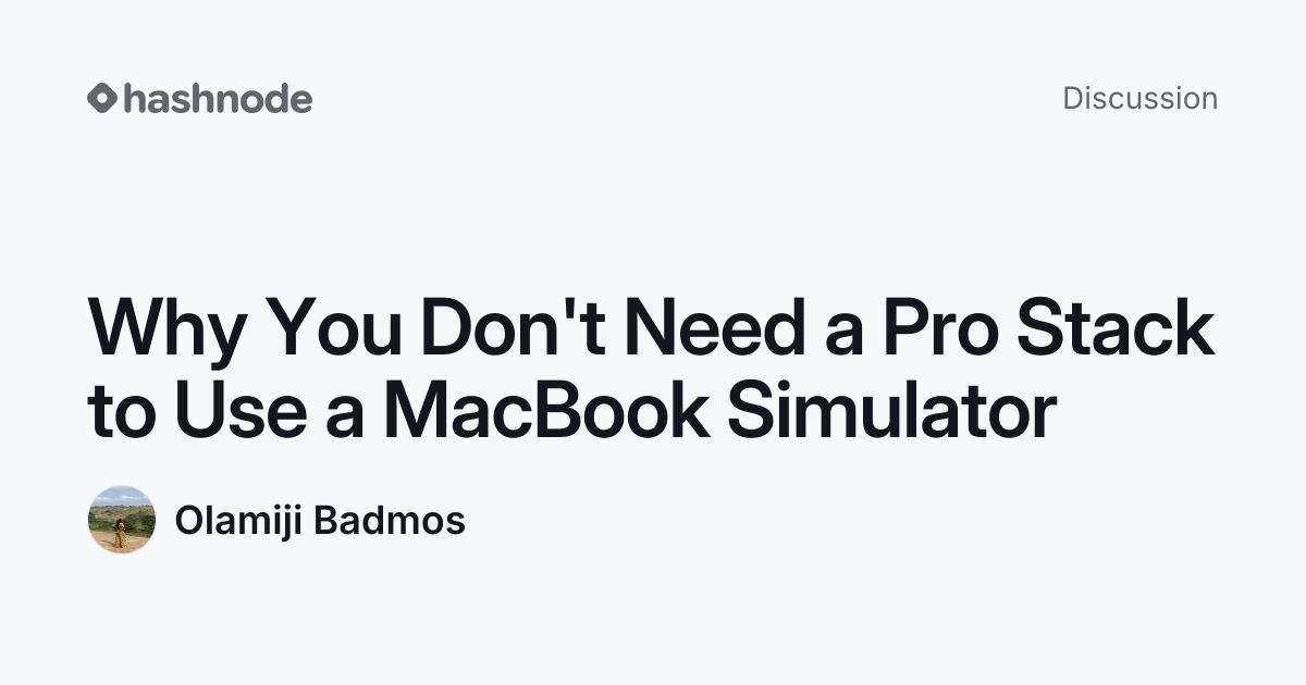 Discussion on "Why You Don't Need a Pro Stack to Use a MacBook ...
