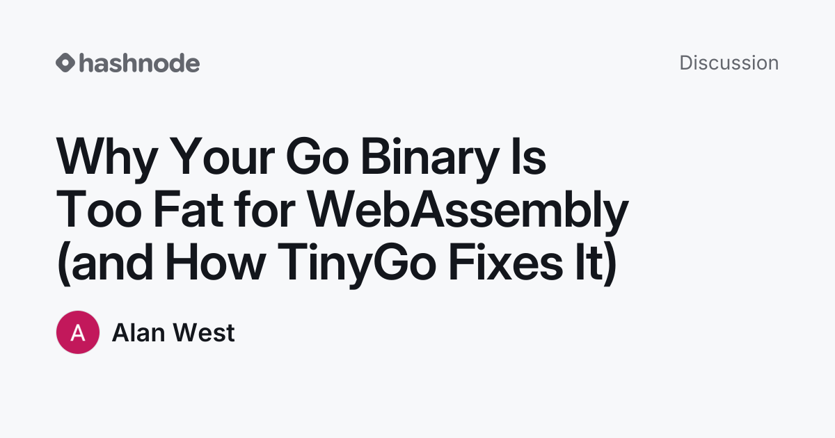Discussion on "Why Your Go Binary Is Too Fat for WebAssembly (and How ...