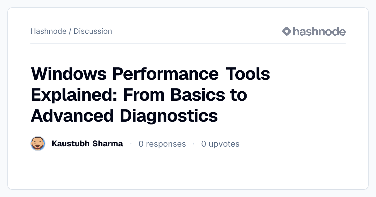 Discussion on "Windows Performance Tools Explained: From Basics to ...