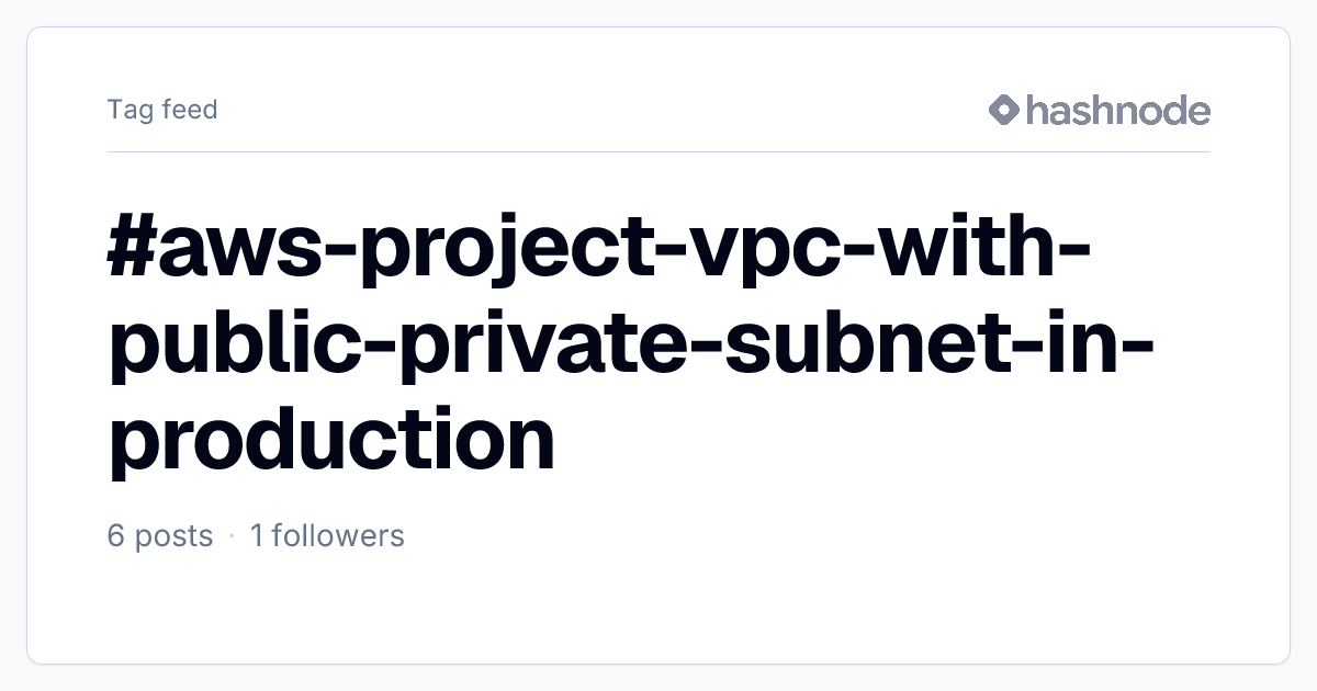 #aws-project-vpc-with-public-private-subnet-in-production | Hashnode