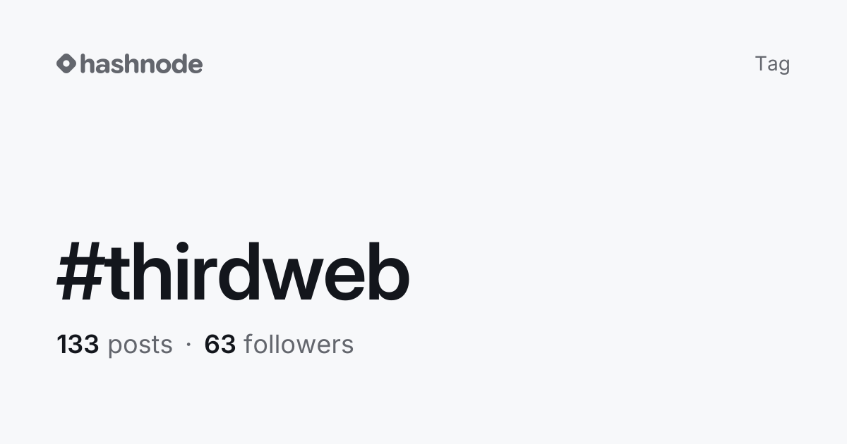 #thirdweb | Hashnode