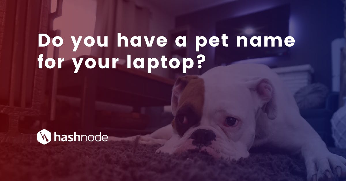 What's the pet name of your laptop ? - Hashnode
