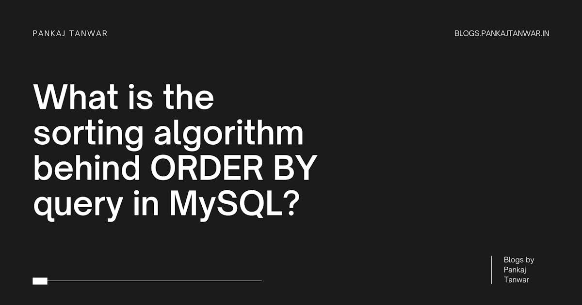 Since the last couple of weeks, I have been working on MySQL more closely. MySQL is a brilliant piece of software. I remember reading about all the so