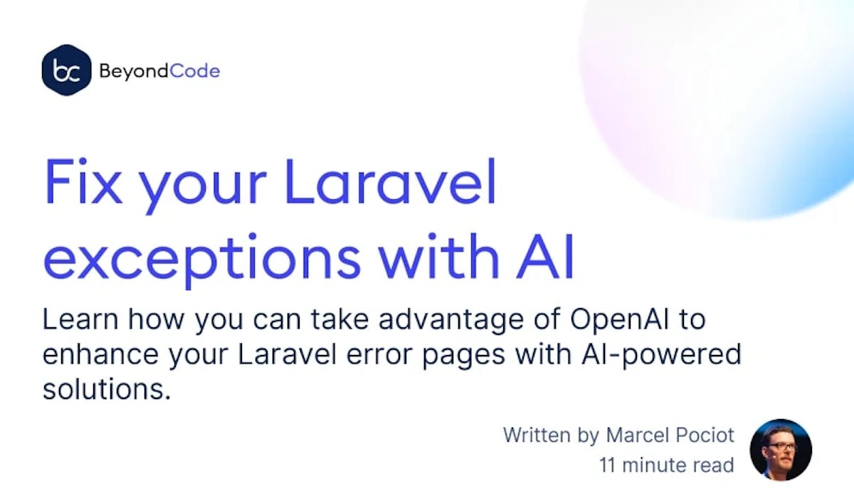 Fix your Laravel exceptions with AI